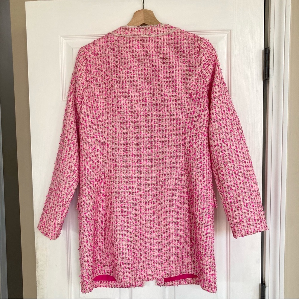 NWT Lilly Pulitzer Dashielle Tweed Jacket in Pink Palms Fantasy Tweed, Size 0 - Picture 10 of 16